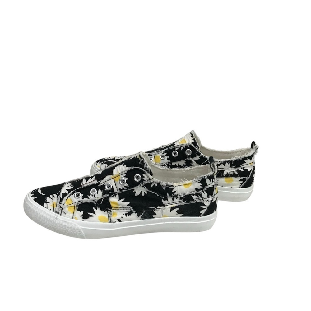 Corkys Shoes Womens 9 Floral Babalu Slip On Sneakers Canvas Black Sunflower - Picture 7 of 7